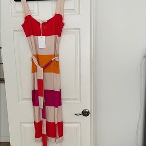 Ted Baker London Red and Orange Striped Maxi Dress